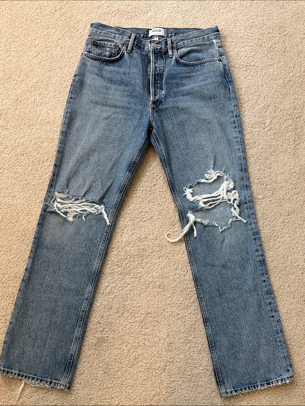 AGOLDE Lana Mid Rise Straight Jeans, Size 29